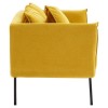 Kolding Yellow Fabric and Black Metal 2 Seater Sofa