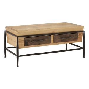 New Foundry Industrial Furniture Ash Wood Metal 2 Drawer Coffee Table New Foundry Industrial Furniture Ash Wood Metal 2 Drawer Coffee Table