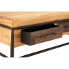 New Foundry Industrial Furniture Ash Wood Metal 2 Drawer Coffee Table