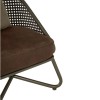 New Foundry Industrial Furniture Brown Faux Leather Chair Curved Legs