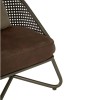 New Foundry Industrial Furniture Brown Faux Leather Chair Curved Legs