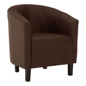 New Foundry Industrial Furniture Dark Brown Leather Effect Tub Chair New Foundry Industrial Furniture Dark Brown Leather Effect Tub Chair