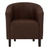 New Foundry Industrial Furniture Dark Brown Leather Effect Tub Chair