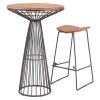 New Foundry Industrial Furniture Elm Wood Metal Round Bar Stool (Pair)