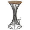 New Foundry Industrial Furniture Elm Wood Metal Small Bar Stool (Pair)