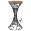 New Foundry Industrial Furniture Elm Wood Metal Small Bar Stool (Pair)