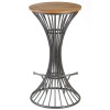 New Foundry Industrial Furniture Elm Wood Metal Small Bar Stool (Pair)