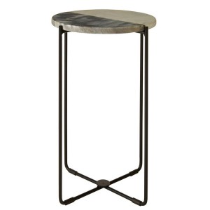 Templar Black Iron and White Marble Side Table - PRE ORDER Templar Black Iron and White Marble Side Table - PRE ORDER