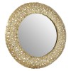 Templar Brass Finish Iron Pebble Effect Round Wall Mirror