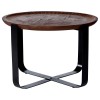 Templar Bronze Finish Wood and Black Iron Round Coffee Table (Pair)