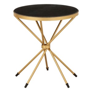 Templar Brushed Stainless Steel and Black Marble Top Side Table Templar Brushed Stainless Steel and Black Marble Top Side Table