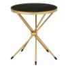 Templar Brushed Stainless Steel and Black Marble Top Side Table