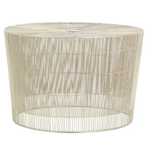 Templar Cage Shaped Small Silver Finish Iron Round Side Table Templar Cage Shaped Small Silver Finish Iron Round Side Table
