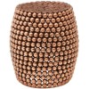 Templar Copper Finish Iron Barrel Design Beaded Stool 2404422