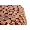 Templar Copper Finish Iron Barrel Design Beaded Stool 2404422