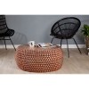 Templar Copper Finish Iron Round Beaded Coffee Table