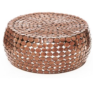 Templar Copper Finish Iron Round Pebble Effect Coffee Table Templar Copper Finish Iron Round Pebble Effect Coffee Table
