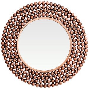 Templar Copper Finish Iron and Mirrored Glass Round Wall Mirror Templar Copper Finish Iron and Mirrored Glass Round Wall Mirror