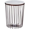 Templar Copper Metal and White Marble Round Side Table