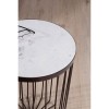 Templar Copper Metal and White Marble Round Side Table