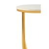 Templar Curved Gold Finish Iron Base and White Marble Side Table