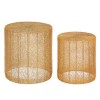 Templar Cylindrical Shape Iron Side Tables With Gold Finish