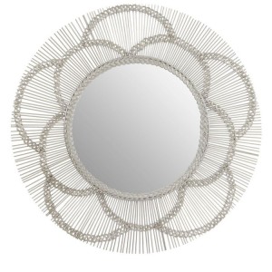 Templar Floral Effect Silver Finish Mirrored Glass Wall Mirror Templar Floral Effect Silver Finish Mirrored Glass Wall Mirror