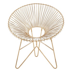 Templar Gold Finish Iron Chair with Hairpin Legs Templar Gold Finish Iron Chair with Hairpin Legs