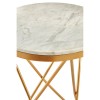 Templar Gold Finish Iron and Marble Side Table with Hairpin Legs