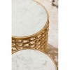 Templar Gold Finish Metal and Polished Marble Round Side Tables