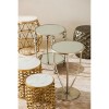 Templar Gold Finish Metal and Polished Marble Round Side Tables