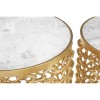 Templar Gold Finish Metal and Polished Marble Round Side Tables