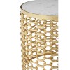 Templar Gold Finish Metal and Polished Marble Round Side Tables