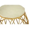 Templar Gold Finish Metal and Polished Marble Round Side Table