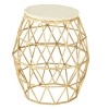 Templar Gold Finish Metal and Polished Marble Round Side Table