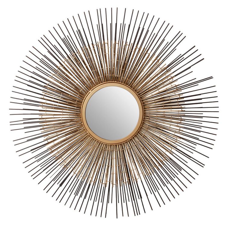 Templar Gold and Bronze Finish Mirrored Glass Round Wall Mirror