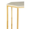 Templar Hexagonal Gold Finish Iron and White Marble Side Table