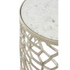 Templar Nickel Silver Finish Metal and White Marble Side Tables