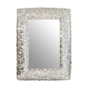 Templar Pebble Effect Rectangular Silver Mirrored Glass Wall Mirror Templar Pebble Effect Rectangular Silver Mirrored Glass Wall Mirror