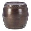 Templar Set of 2 Drum Style Brown Finish Iron Side Tables