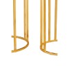 Templar Set of 2 Linear Design Gold Metal and White Marble Side Tables