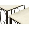 Templar Set of 2 White Marble Tops and Black Iron Side Tables