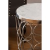 Templar Silver Finish Metal and Polished Marble Round Side Tables