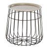 Templar Silver Finish and Black Wire Detail Metal Side Table