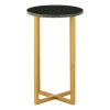 Templar Small Green Marble and Gold Finish Iron Round Side Table