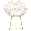 Templar Spider Web Design Gold Finish Iron Chair