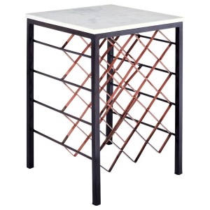 Templar White Marble and Black Iron Square Side Table Templar White Marble and Black Iron Square Side Table