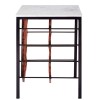 Templar White Marble and Black Iron Square Side Table