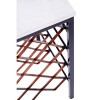 Templar White Marble and Black Iron Square Side Table