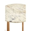 Templar White Marble and Gold Finish Lattice Base Side Table